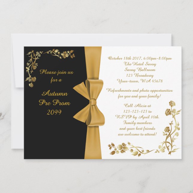 Invitation L'invitation de Pré-Bal d'étudiants, (Devant)