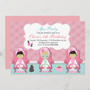 Invitation L'invitation de spa de filles choient l'invitation