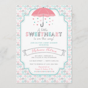 Invitation L'invitation du Baby shower amoureux de Valentine