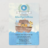 L'invitation du baptême de l'arche de Noé