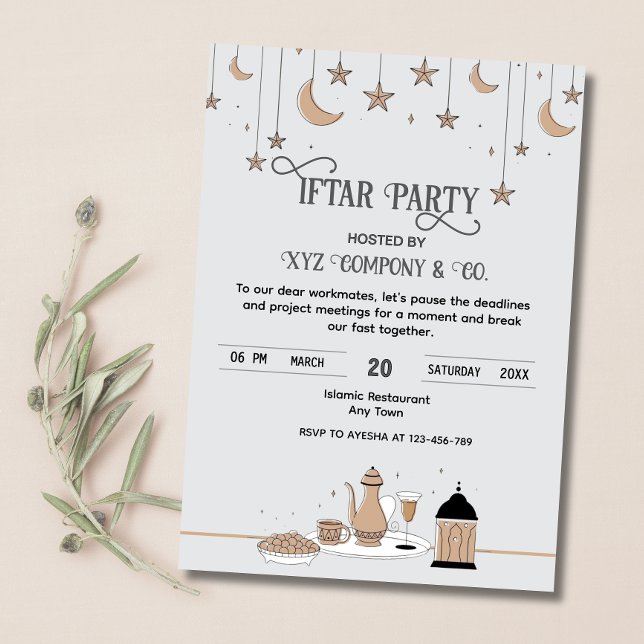 Invitation l'invitation du croissant et de l'iftar des étoile (Créateur téléchargé)