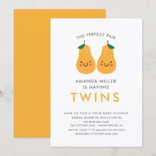 Invitation L'Invitation Parfait Baby shower Twins Pair