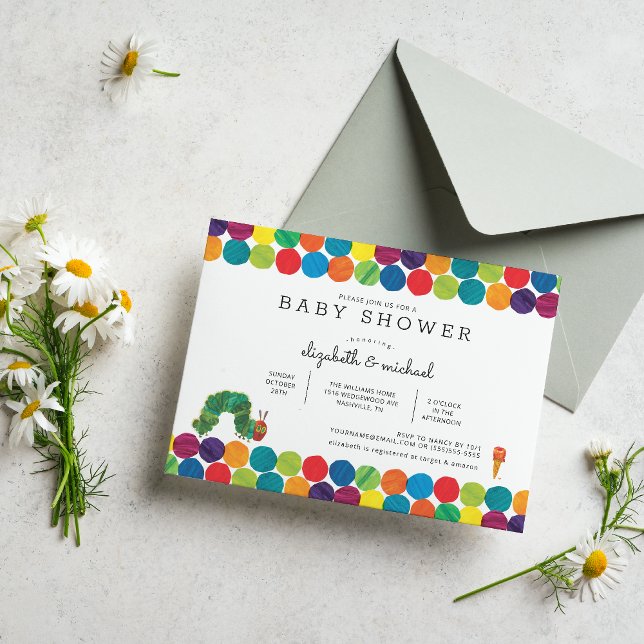 Invitation L'invitation très affamée Baby shower Caterpillar (Créateur téléchargé)