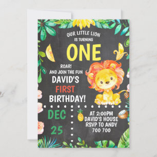 Invitation Lion Boy fête d'anniversaire