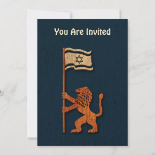 Invitation Lion de Jérusalem avec drapeau
