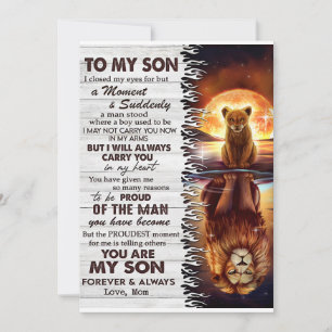 Invitation Lion Maman À Mon Fils J'Ai Fermé Mes Yeux