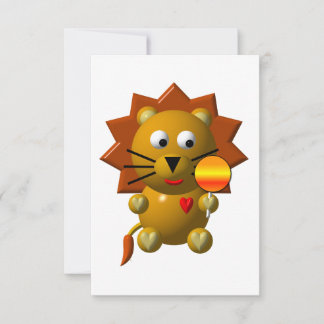 Invitation Lion mignon avec une Lollipop