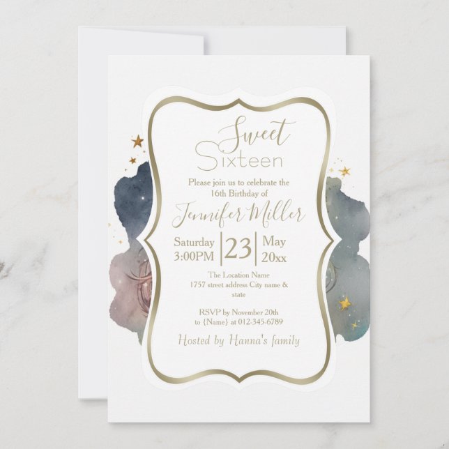 Invitation Lion Mignonne Roi Dormir Sur La Lune (Devant)