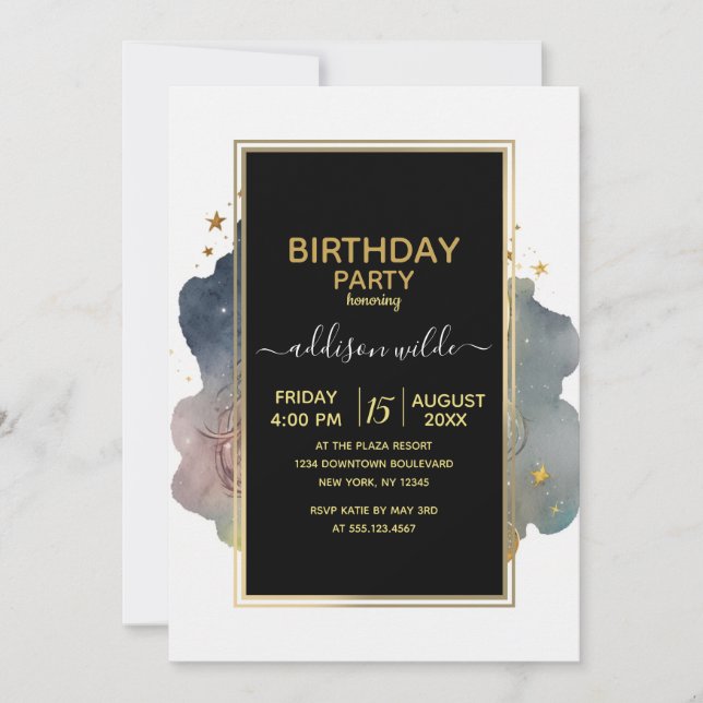 Invitation Lion Mignonne Roi Dormir Sur La Lune (Devant)