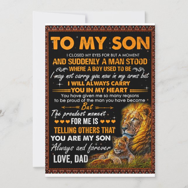 Invitation Lion Pour Mon Fils J'Ai Fermé Les Yeux Un Instant- (Devant)