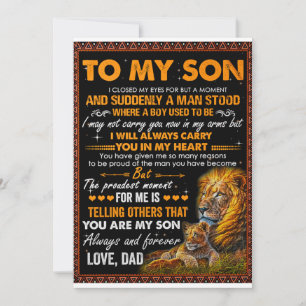 Invitation Lion Pour Mon Fils J'Ai Fermé Mes Yeux Un Instant-