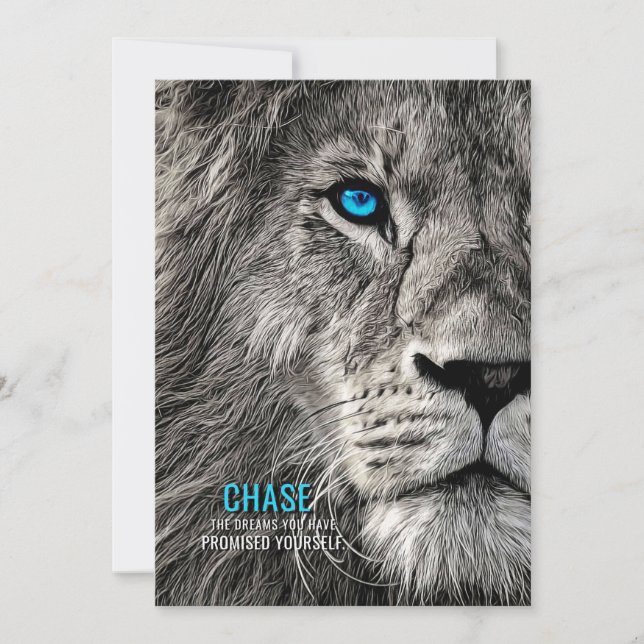 Invitation Lion Poursuit Vos Rêves (Devant)