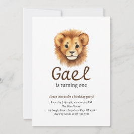Invitation Lion Premier Roi de la Jungle Anniversaire