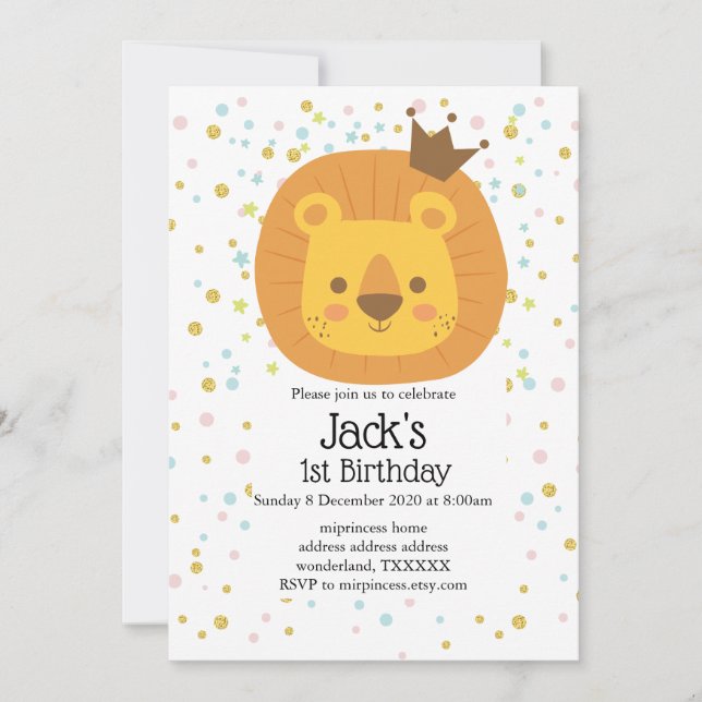 Invitation lion safari jungle lion lion lion lion lion lion,  (Devant)