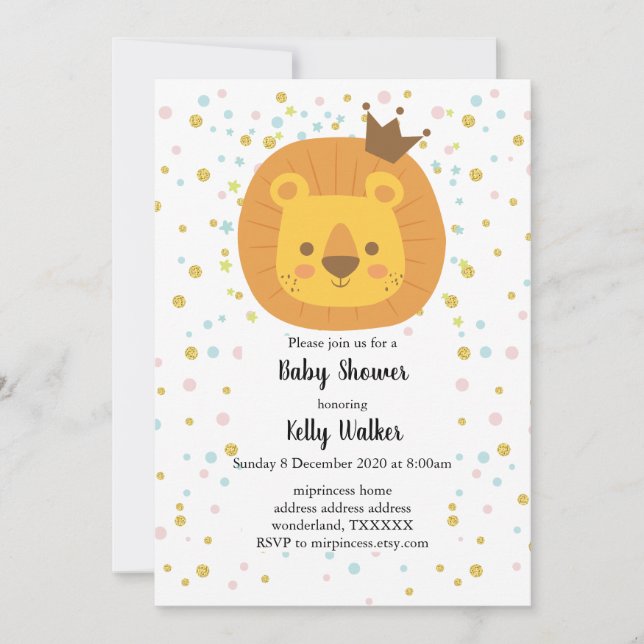 Invitation lion safari jungle lion lion lion lion lion lion,  (Devant)