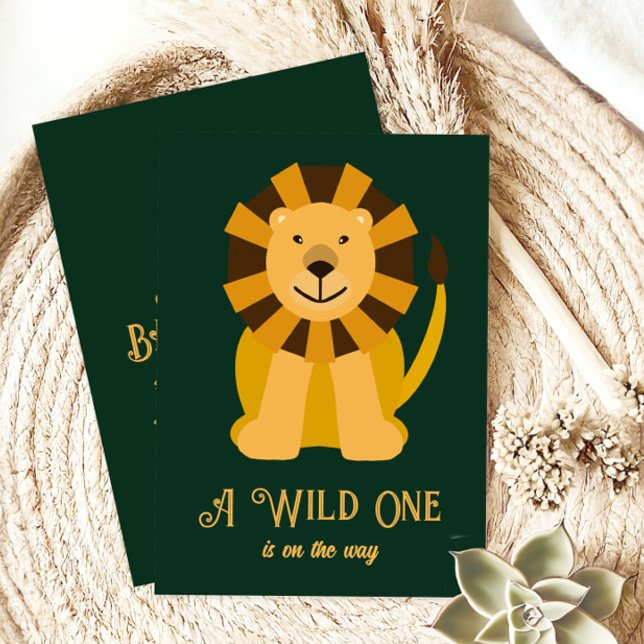 Invitation Lion Wild Un Baby shower, Jungle Safari Thème (Créateur téléchargé)