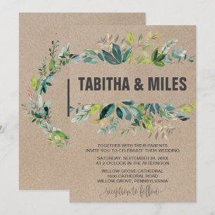 Invitation Liquide Kraft avec Mariage d'emballage de la couro