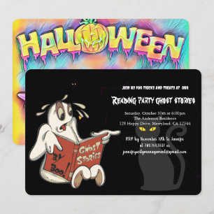 Invitation Lire des histoires fantômes fête, Halloween
