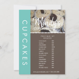 Invitation Liste de prix Flyer de Cupcakes de Boulangerie Mai