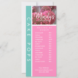 Invitation Liste de prix Flyer mince pour Cakepops de Boulang