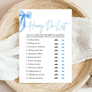 Invitation Liste de tâches pour le marié en nœud bleu poussié