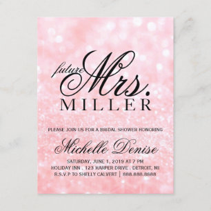 Invitation - Lit Pink Glit Fab futur Mme Bridal