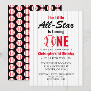 Invitation Little All Star Baseball 1er anniversaire