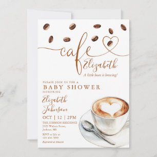 Invitation Little Bean Brewing Cafe Coffee Baby Shower