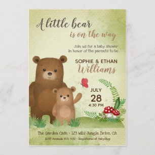 Invitation Little Bear est en route  Baby shower