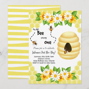Invitation Little Bee First Bee Day 1er anniversaire Invitati