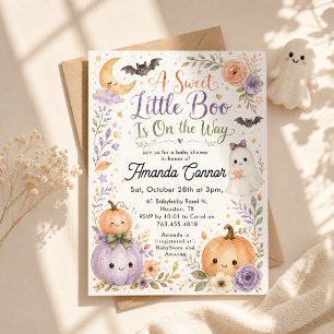 Invitation Little Boo arrive bientôt Baby Shower Halloween