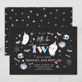 Invitation Little Boo Cute Pink Ghost Halloween 2e anniversai