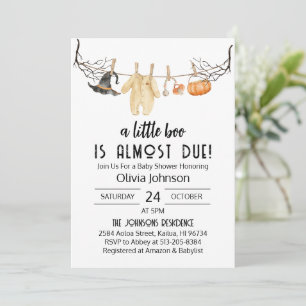 Invitation Little Boo est presque dû Baby shower d'Halloween
