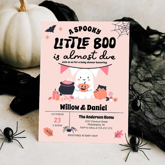 Invitation Little Boo est presque dû Baby shower d'Halloween (Créateur téléchargé)
