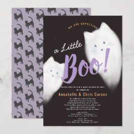 Invitation Little Boo Ghost Chat Halloween Baby shower par co