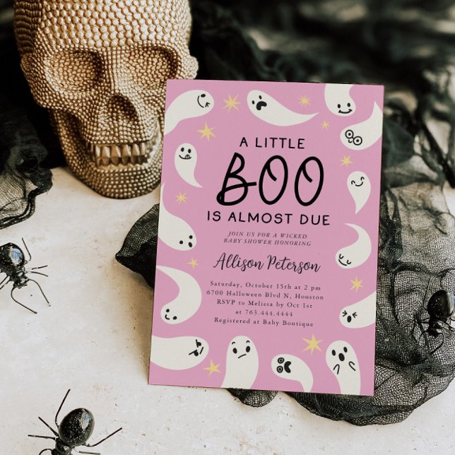 Invitation Little Boo Ghost Stars Girl Baby shower (Créateur téléchargé)