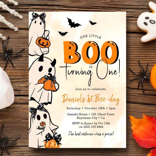 Invitation Little Boo Halloween 1er anniversaire (Créateur téléchargé)