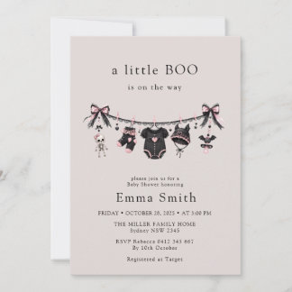 Invitation Little Boo Halloween Linge de bébé Shower