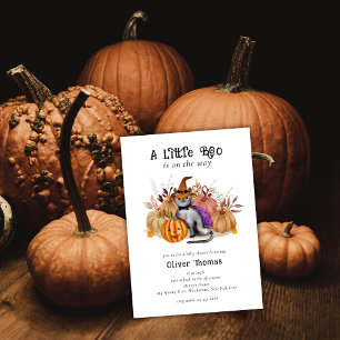 Invitation Little Boo Poem Chat en sorcier Baby shower Casque