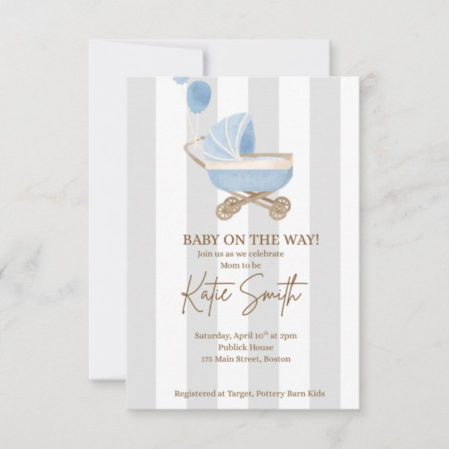 Invitation Little Boy Blue Douche (Devant)