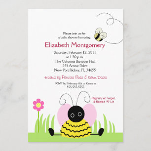 Invitation Little Bumble Bee Baby shower 5x7