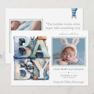 Invitation Little Bunny Blocks Bienvenue