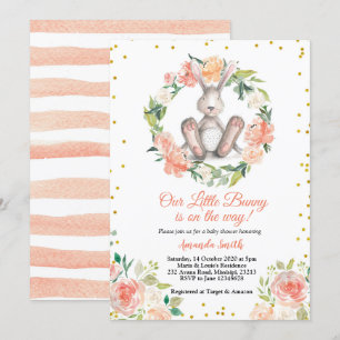 Invitation Little Bunny est en route pour le Baby shower de P