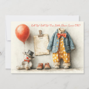 Invitation Little Clown 1er Anniversaire