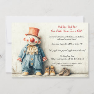 Invitation Little Clown 1er Anniversaire
