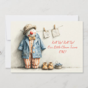 Invitation Little Clown 1er Anniversaire