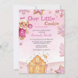 Invitation Little Cookie hiver Noël Baby shower fille de Noël