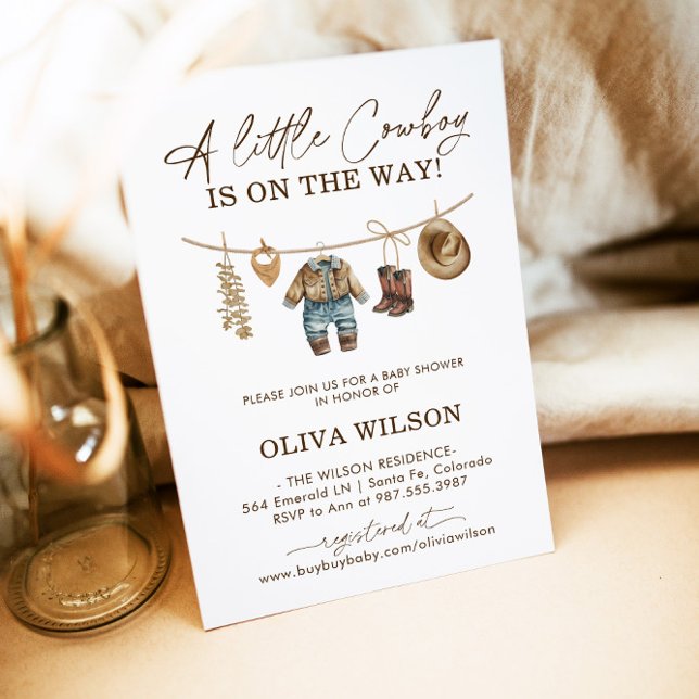 Invitation Little Cowboy, Western Wild West Rodeo Baby shower (Créateur téléchargé)
