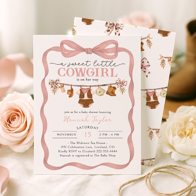 Invitation Little Cowgirl Baby Shower (Créateur téléchargé)