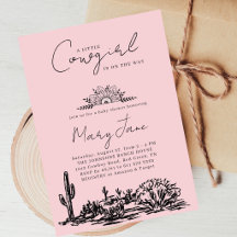 Little Cowgirl Hand Drawn Western Wild West Pink